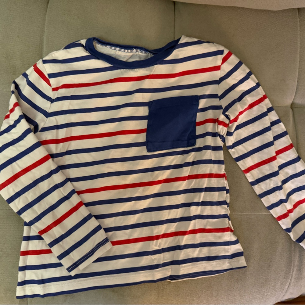 H&M Kids Long Sleeve Striped Tee - Red, Blue, White